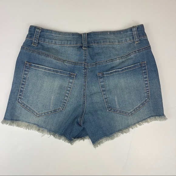 Alter’d State Denim Shorts Destructed Crochet 25 - Picture 5 of 16